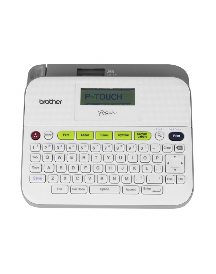 Brother P-TOUCH D400 LETTERING MACHINE The PT-D400 is an easy to use label maker that allows you to quickly create personalized, professional-looking labels. With 14 fonts, 10 font styles, over 600 symbols plus barcodes, this główny