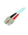 2M AQUA FIBER PATCH CABLE StarTech.com 2 m 10 GB Aqua Multimode 50/125 Duplex LSZH LWL-Patchkabel LC - SC - Glasfaser Netzwerkkabel - nr 24