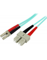 2M AQUA FIBER PATCH CABLE StarTech.com 2 m 10 GB Aqua Multimode 50/125 Duplex LSZH LWL-Patchkabel LC - SC - Glasfaser Netzwerkkabel - nr 5