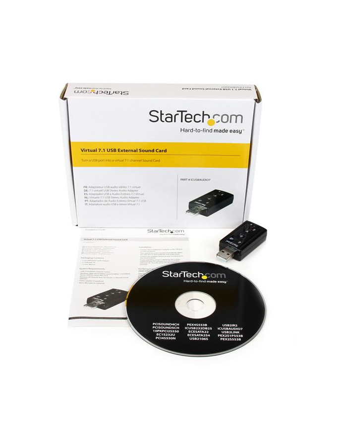 USB STEREO AUDIO ADAPTER StarTech.com USB Audio Adapter 7.1 - USB Soundkarte extern główny