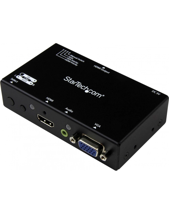 HDMI + VGA CONVERTER SWITCH StarTech.com 2 Port VGA + HMDI auf HDMI Konverter Switch / Verteiler mit Vorrangsschaltung - Multiformat HDMI/VGA Auto Umschalter 1080p główny