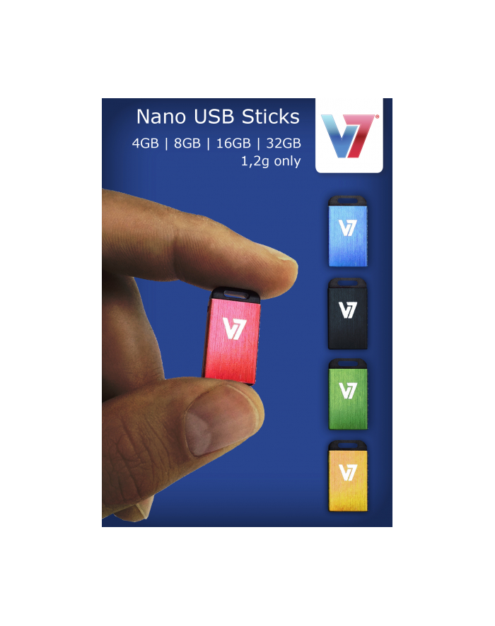 V7 NANO USB STICK 4GB BLACK USB 2.0 23X12X4MM RETAIL główny