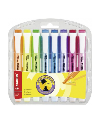 Zakreślacz STABILO swing cool fluorescencyjny, zestaw 8 szt. w etui