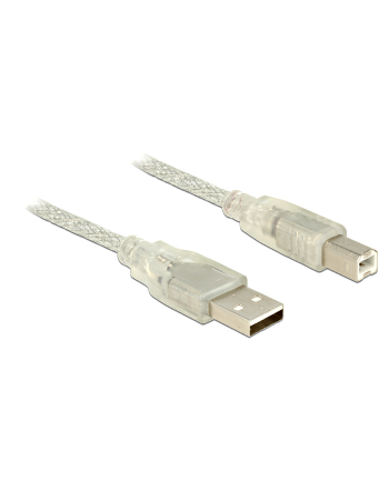 Kabel USB Delock AM-BM USB 2.0 1.5m przezroczysty