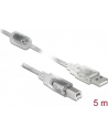 Kabel USB Delock AM-BM USB 2.0 5m przezroczysty - nr 10