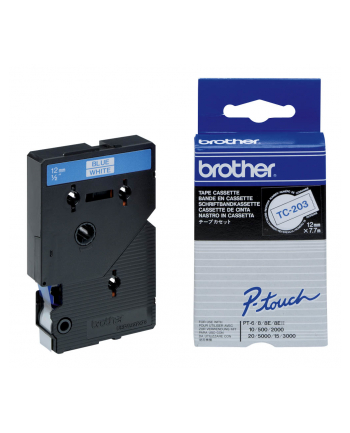 Brother TC-203 12mm niebieski/biały