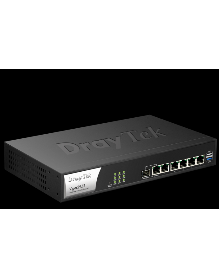 Vigor 2952, 2xWAN Ethernet, 1xFiber, 4xLAN, 100xVPN, Bandwidth Manag., QoS, USB, główny