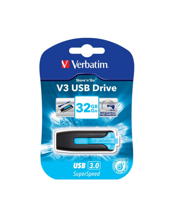 Verbatim V3 USB 3.0 Drive 32GB Carribean Blue główny