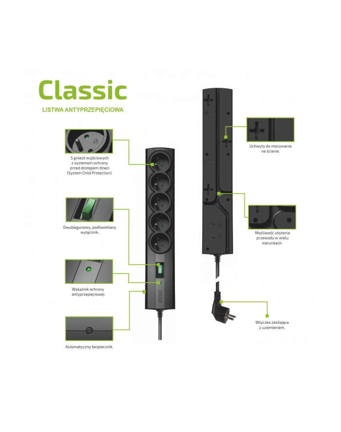 LISTWA ANTYPRZEPIĘCIOWA CLASSIC 1,5M   T/LZ09-CLA015/0000 główny