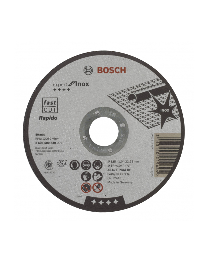 TARCZA FLEX 41 125x1,0x22,2 AS 60 TBF INOX RAPIDO STANDARD BOSCH główny