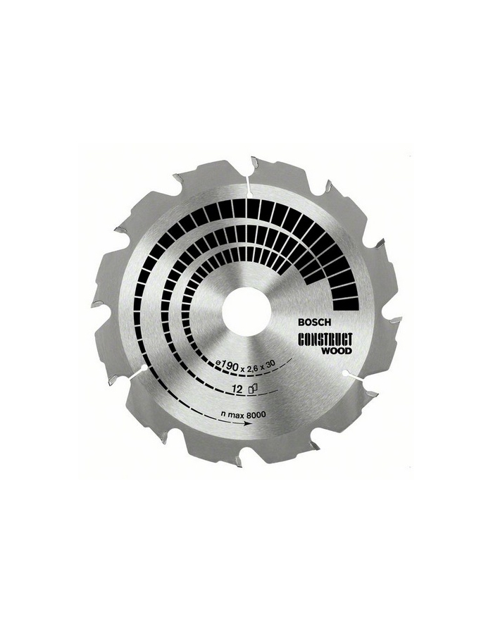 BOSCH OSPRZĘT PIŁA TARCZOWA 180x30x2,6mm 12z. CONSTRUCT WOOD BOSCH główny