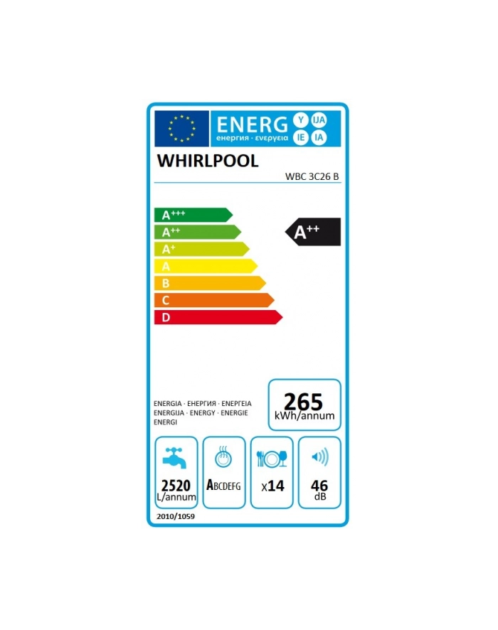 Whirlpool Zmywarka WBC3C26B główny