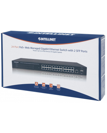 Intellinet Gigabit Switch 24x 10/100/1000 2x SFP PoE/PoE+ 240W zarządzalny