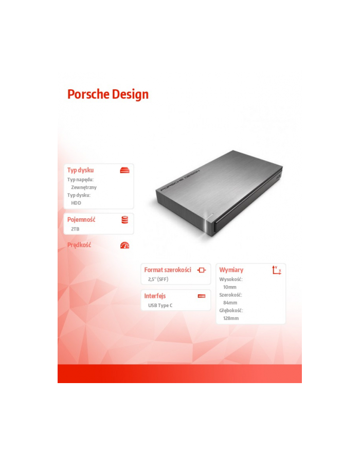 Dysk zewnętrzny LaCie Porsche Design Mobile Drive for Mac, 2.5'', 2TB, USB 3.0 główny