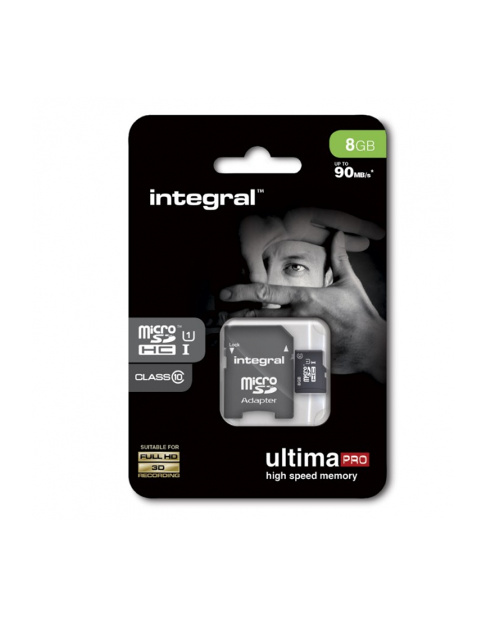 Integral micro SDHC/XC Cards CL10 8GB - Ultima Pro - UHS-1 90 MB/s transfer główny