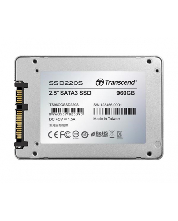Transcend dysk SSD 220S 960GB 2,5'' SATA III 6Gb/s, 550/450 Mb/s