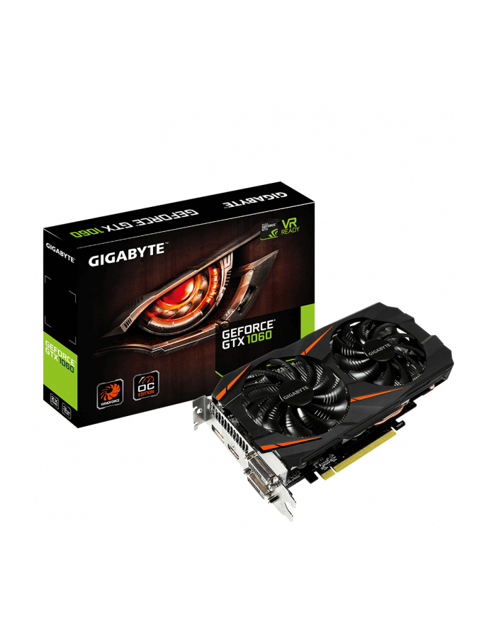 Gigabyte GeForce GTX 1060 OC, 3GB GDDR5 (192 Bit), HDMI, 2xDVI, DP główny