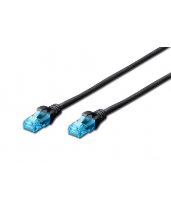 DIGITUS Kabel patch cord UTP, CAT.5E, czarny, 0.25m, 15 LGW