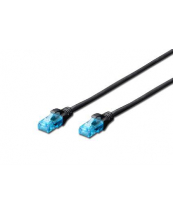 DIGITUS Kabel patch cord UTP, CAT.5E, czarny, 0.25m, 15 LGW