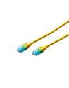 Digitus Kabel patch cord UTP, CAT.5E, żółty, 0.25m, 15 LGW - nr 1
