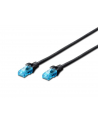 DIGITUS Kabel patch cord UTP, CAT.5E, czarny, 1m, 15 LGW - nr 2