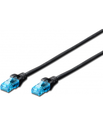 DIGITUS Kabel patch cord UTP, CAT.5E, czarny, 1m, 15 LGW