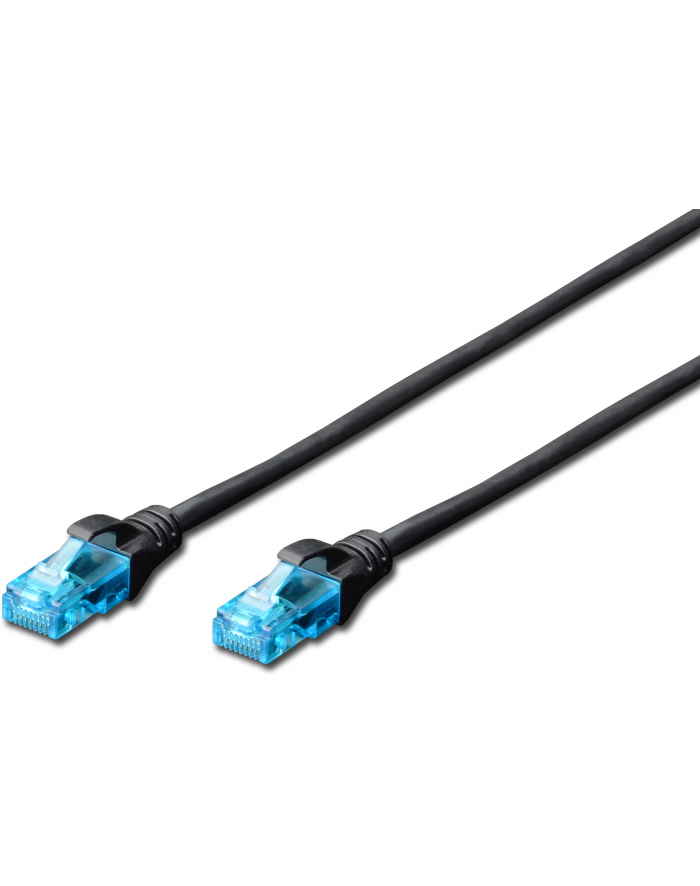 DIGITUS Kabel patch cord UTP, CAT.5E, czarny, 1m, 15 LGW główny