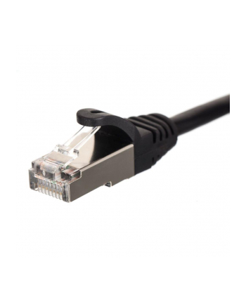 Netrack patchcord RJ45, osłonka zalewana, kat. 5e FTP, 0.25m czarny