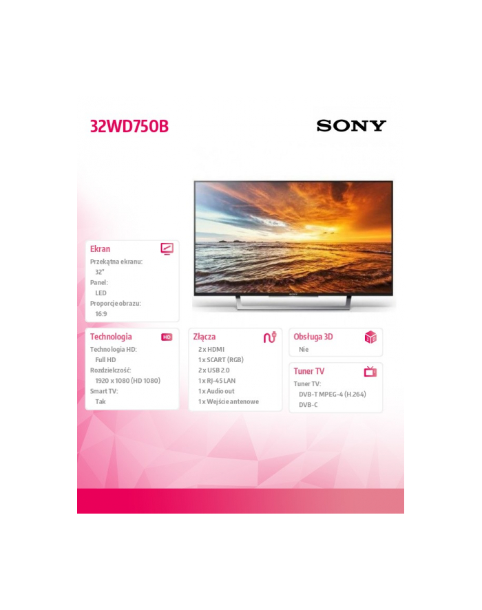 Telewizor Sony KDL32WD750BAEP główny