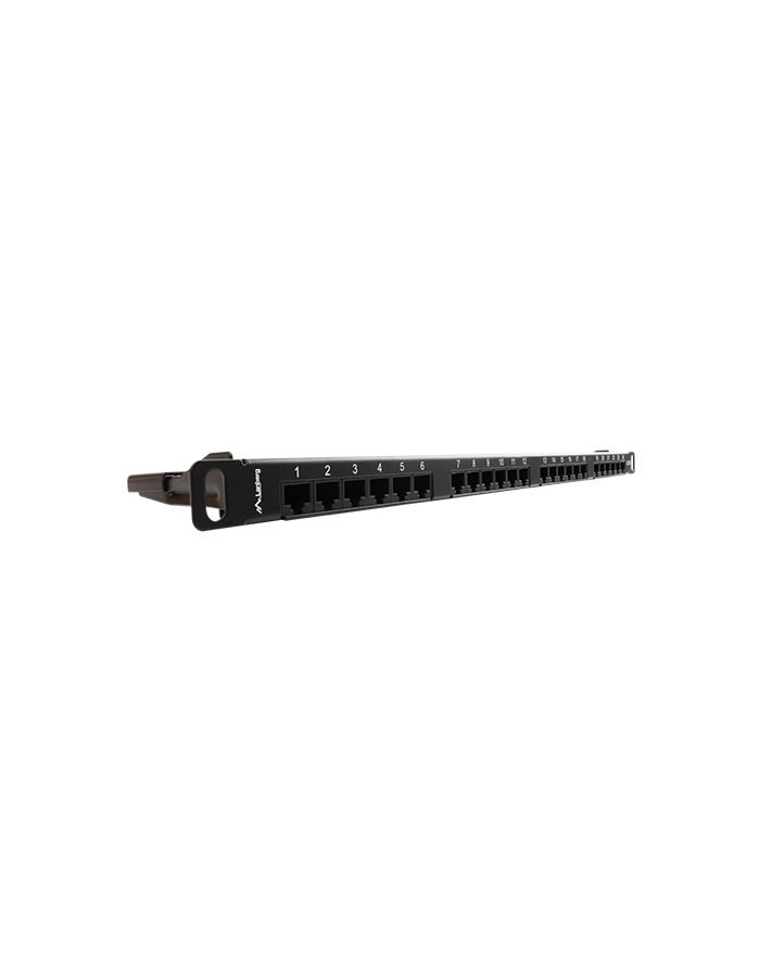 Lanberg Patch Panel 24 port 0.5U, kat. 6, czarny główny