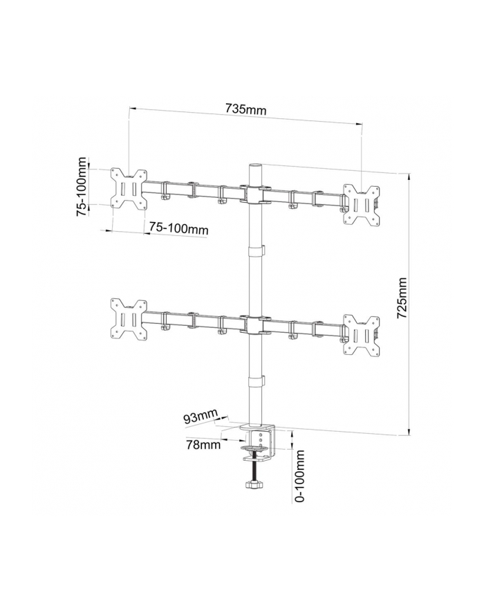 ART UCHWYT DO 4 MONITORÓW LED/LCD 13-27'' L-04N główny