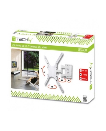 Techly Uchwyt ścienny do TV LCD/LED/PDP dwuprzegubowy 23-55'' 45 kg VESA biały