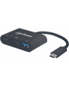 Manhattan USB-C 3.1 multiport adapter -> HDMI/USB-A/USB-C black - nr 10