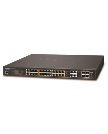 PLANET 24-Port Combo Managed Switch 24-Port 10/100/1000T Ultra PoE managed Switch, und 4-Port Gigabit TP/SFP Combo Ports, 600 Watts PoE Budget