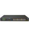 PLANET 16-Port SFP Ethernet Switch 24-Port 10/100/1000T 802.3at PoE Switch, + 2-Port Gigabit SFP and LCD Monitor for PoE, 300 Watts - nr 22