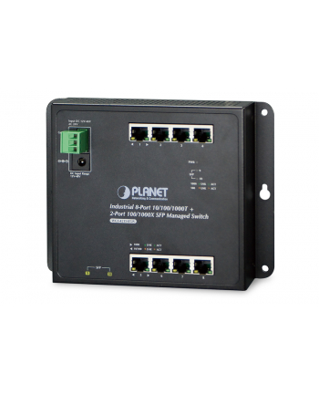 PLANET 8-Port SFP Managed Switch Built-in Unique PoE Functions for Powered Devices Management/ Industrial 8-Port Gigabit PoE Wall-mount Switch, und 2-Port SFP Uplink, managed -40/+75C degrees