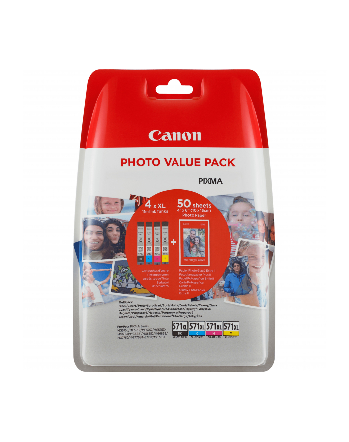 CANON CLI-571XL C/M/Y/BK PHOTO VALUE PACK BLISTERED W/O SECURITY główny