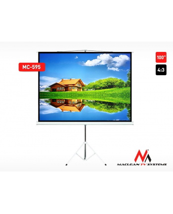 Maclean ekran projekcyjny MC-595 (na stojaku rozwijany ręcznie 200x150cm)