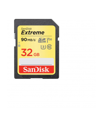 Pamięć SanDisk SecureDigital SDHC Extreme (90 MB/s Class 10 UHS-I U3 V30) - 32 GB