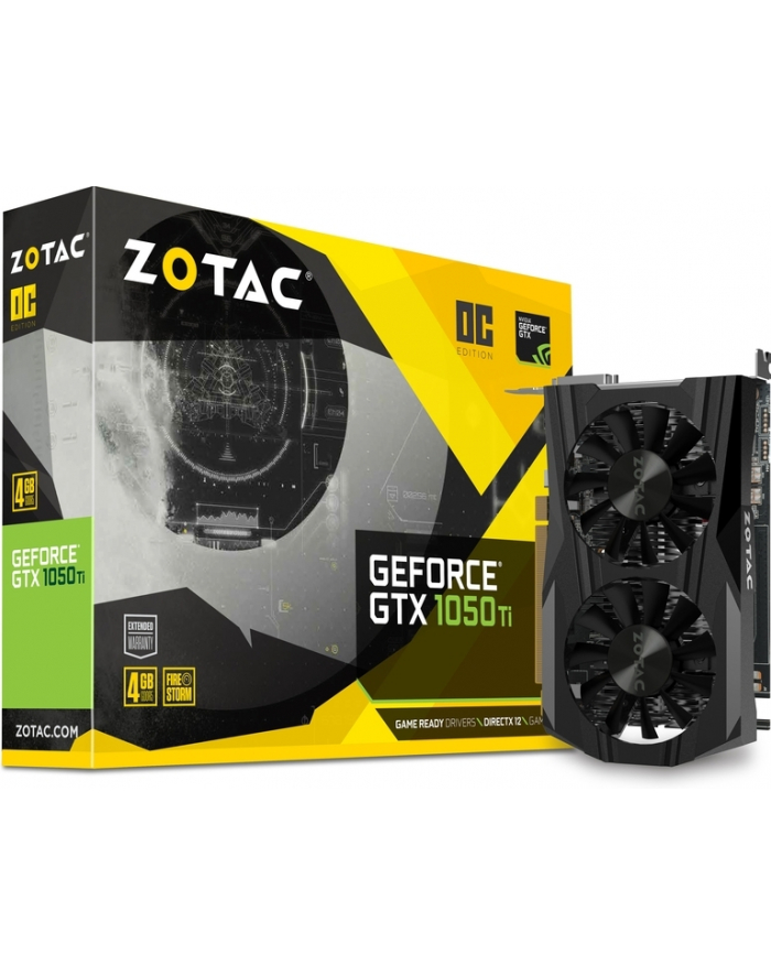 ZOTAC GeForce GTX 1050 Ti OC 128bit 4GB GDDR5 DVI-D, HDMI 2.0b, Display Port 1.4 główny