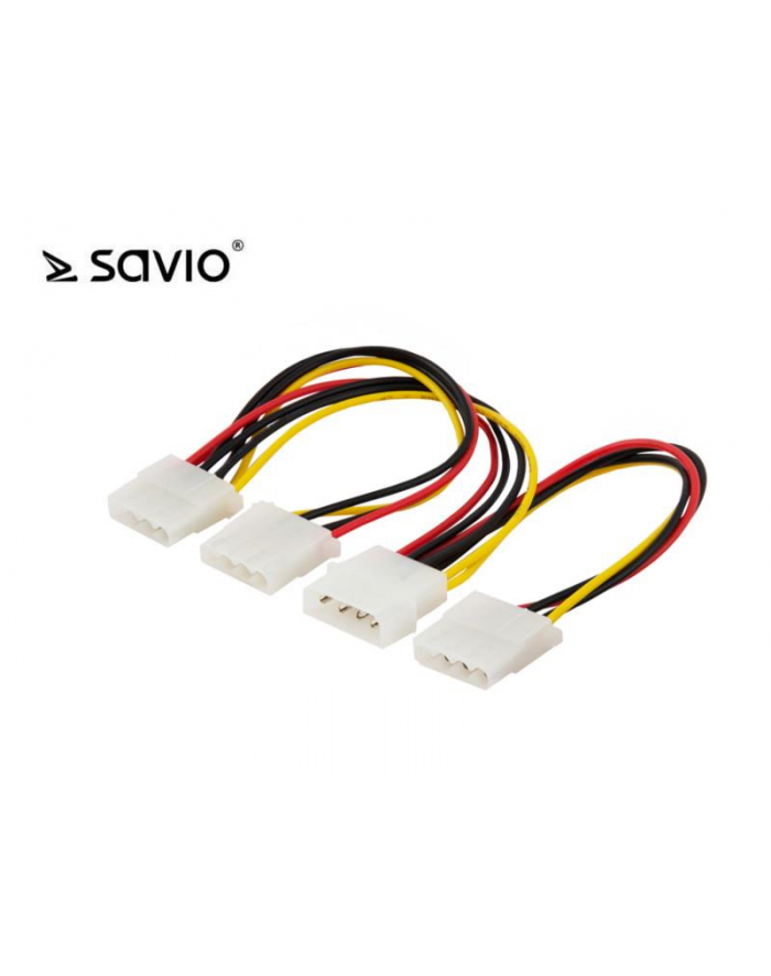 SAVIO AK-16 Kabel zasilający Molex (M) - 3 x  Molex 4 pin (F) główny
