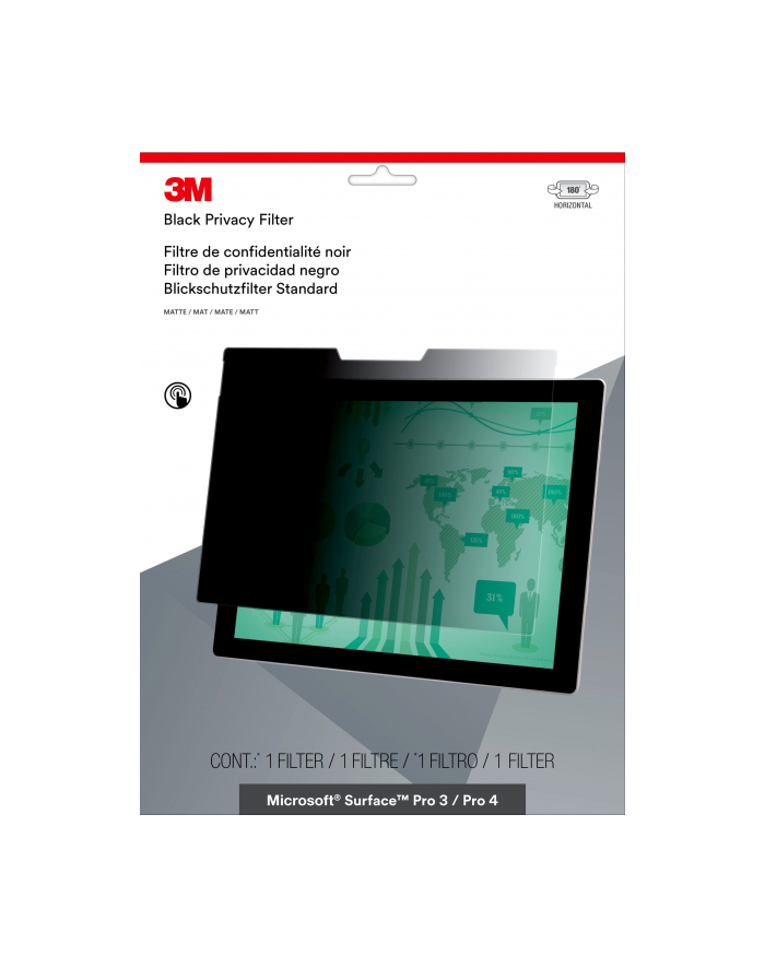 3M Filtr prywatyzującydo  Microsoft® Surface™ Pro 3 - poziomy 12'' (PFTMS001) główny