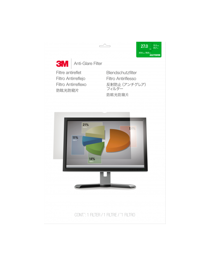 3M AG270W9B 27'' Filtr Anti Glare 16:10 |582 - 364mm| główny