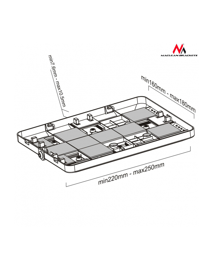 Maclean MC-645 Stojak uchwyt reklamowy do tabletu podłogowy z blokadą 9.7”-10.1” główny