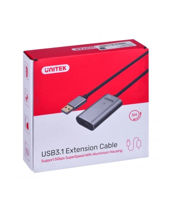 Unitek Wzmacniacz sygnału USB 3.0., 5m,  Alu., Y-3004