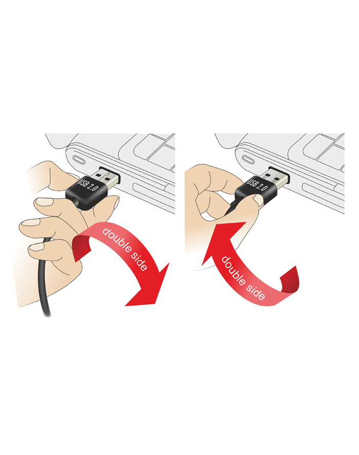 Delock kabel Easy USB 2.0 AM > USB 2.0 mini, 1m, kątowy lewo/prawo, czarny główny