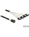 Delock Kabel Mini SAS HD SFF-8643 > 4 x SATA 7 Pin 0.5m - nr 22