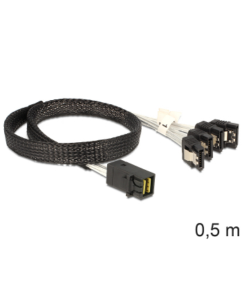 Delock Kabel Mini SAS HD SFF-8643 > 4 x SATA 7 Pin 0.5m