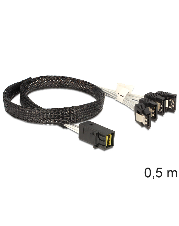 Delock Kabel Mini SAS HD SFF-8643 > 4 x SATA 7 Pin 0.5m główny