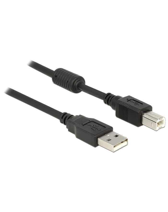 Delock Kabel USB 2.0 AM > USB BM + ferryt, 1m, czarny główny